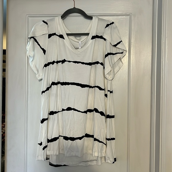 Cathy Tops - Cathy stripes t shirt 2xl